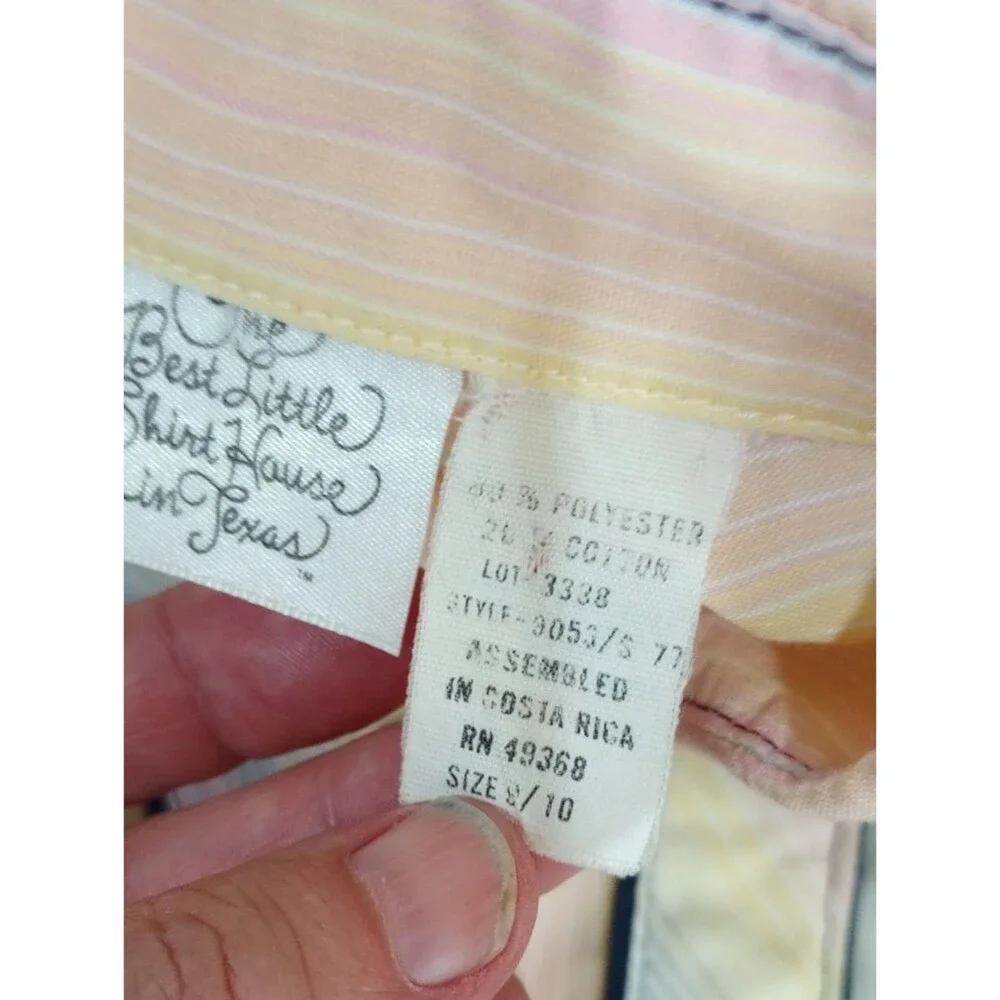 Pastel Striped Western Ranchwear Coastal Cowgirl Shirt Womens XS Girls Size 8/10